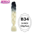 Ombre Braiding Hair Extensions – Kanekalon Synthetic Jumbo Braids 24 Inch | 6 Pcs/Lot