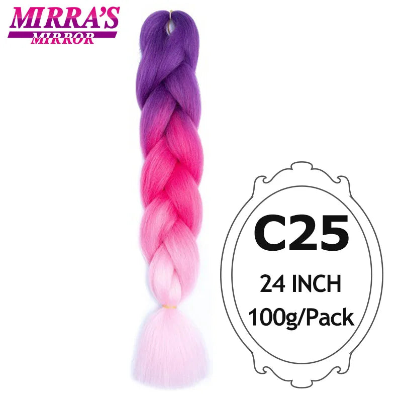 Ombre Braiding Hair Extensions – Kanekalon Synthetic Jumbo Braids 24 Inch | 6 Pcs/Lot