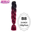 Ombre Braiding Hair Extensions – Kanekalon Synthetic Jumbo Braids 24 Inch | 6 Pcs/Lot