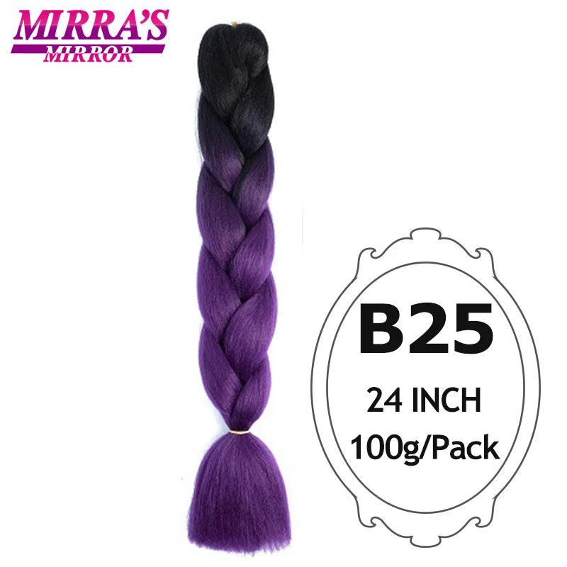 Ombre Braiding Hair Extensions – Kanekalon Synthetic Jumbo Braids 24 Inch | 6 Pcs/Lot