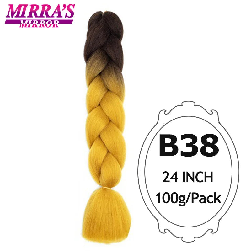 Ombre Braiding Hair Extensions – Kanekalon Synthetic Jumbo Braids 24 Inch | 6 Pcs/Lot