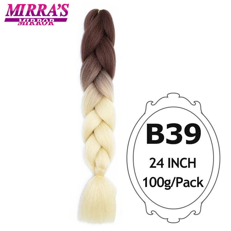 Ombre Braiding Hair Extensions – Kanekalon Synthetic Jumbo Braids 24 Inch | 6 Pcs/Lot