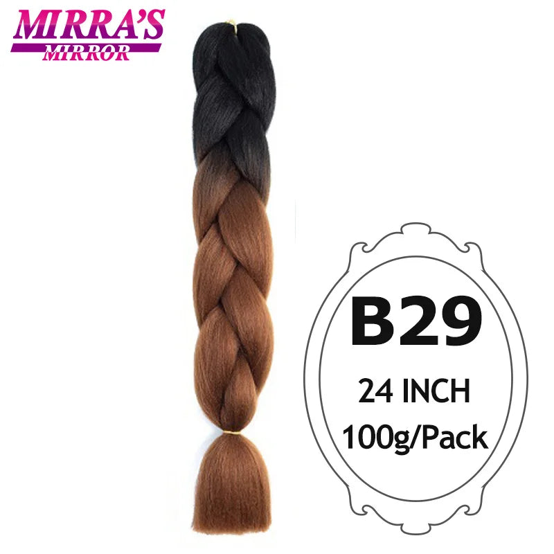 Ombre Braiding Hair Extensions – Kanekalon Synthetic Jumbo Braids 24 Inch | 6 Pcs/Lot