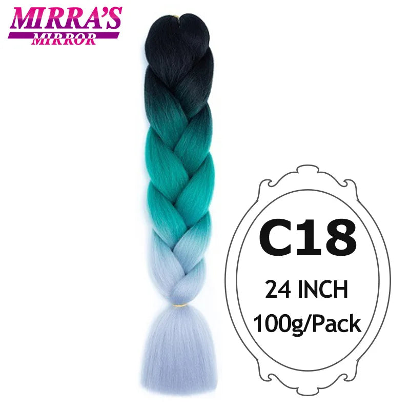 Ombre Braiding Hair Extensions – Kanekalon Synthetic Jumbo Braids 24 Inch | 6 Pcs/Lot