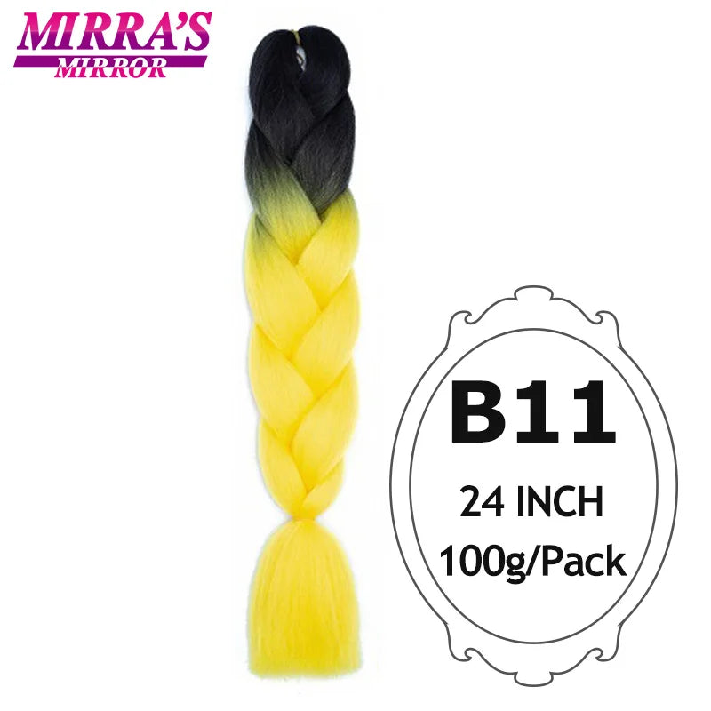 Ombre Braiding Hair Extensions – Kanekalon Synthetic Jumbo Braids 24 Inch | 6 Pcs/Lot