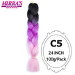 Ombre Braiding Hair Extensions – Kanekalon Synthetic Jumbo Braids 24 Inch | 6 Pcs/Lot