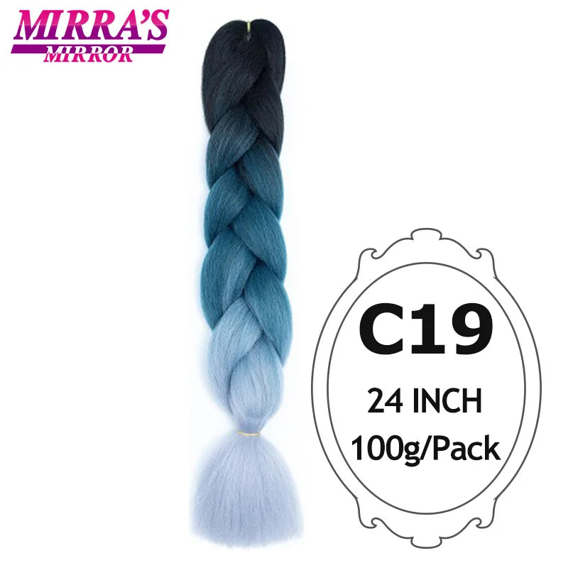 Ombre Braiding Hair Extensions – Kanekalon Synthetic Jumbo Braids 24 Inch | 6 Pcs/Lot