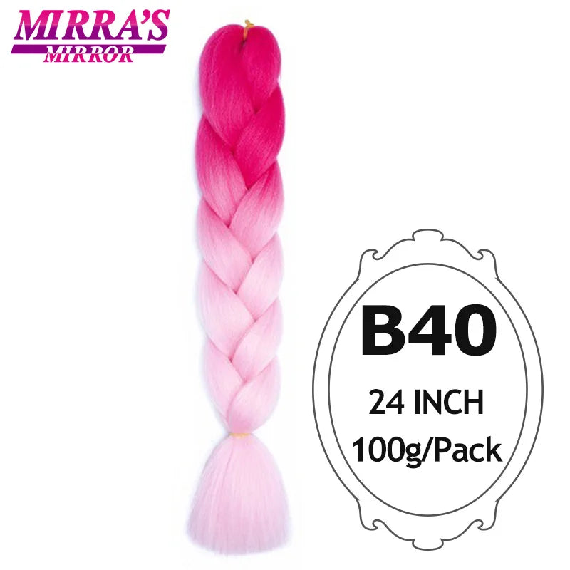 Ombre Braiding Hair Extensions – Kanekalon Synthetic Jumbo Braids 24 Inch | 6 Pcs/Lot