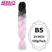 Ombre Braiding Hair Extensions – Kanekalon Synthetic Jumbo Braids 24 Inch | 6 Pcs/Lot