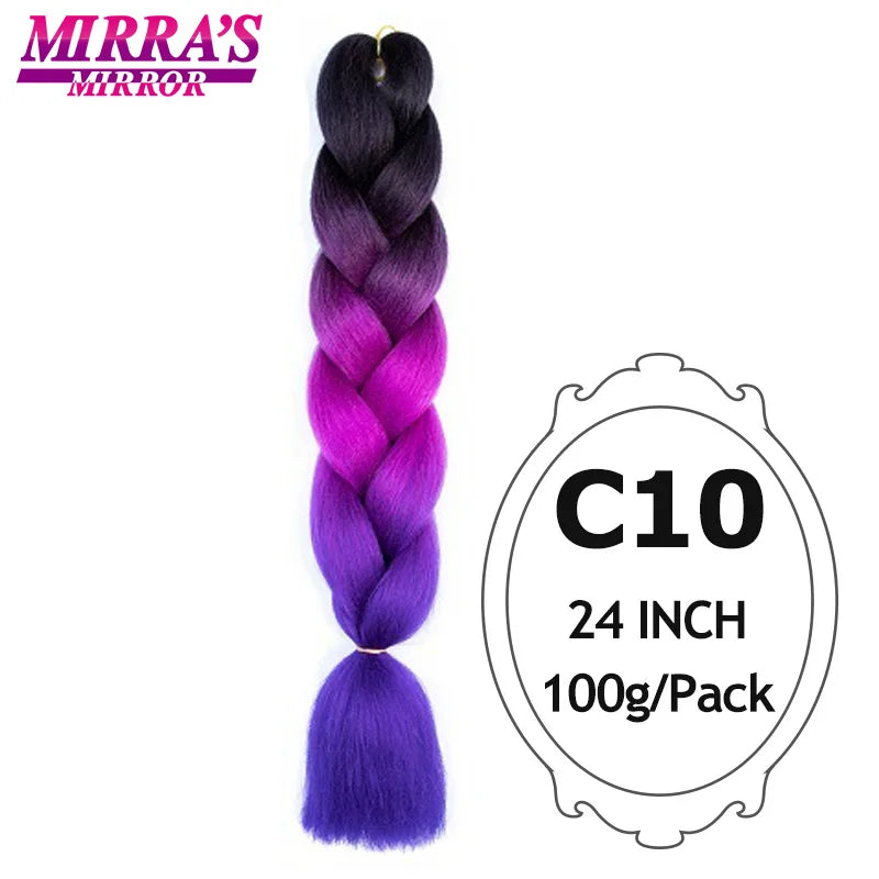 Ombre Braiding Hair Extensions – Kanekalon Synthetic Jumbo Braids 24 Inch | 6 Pcs/Lot