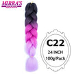 Ombre Braiding Hair Extensions – Kanekalon Synthetic Jumbo Braids 24 Inch | 6 Pcs/Lot