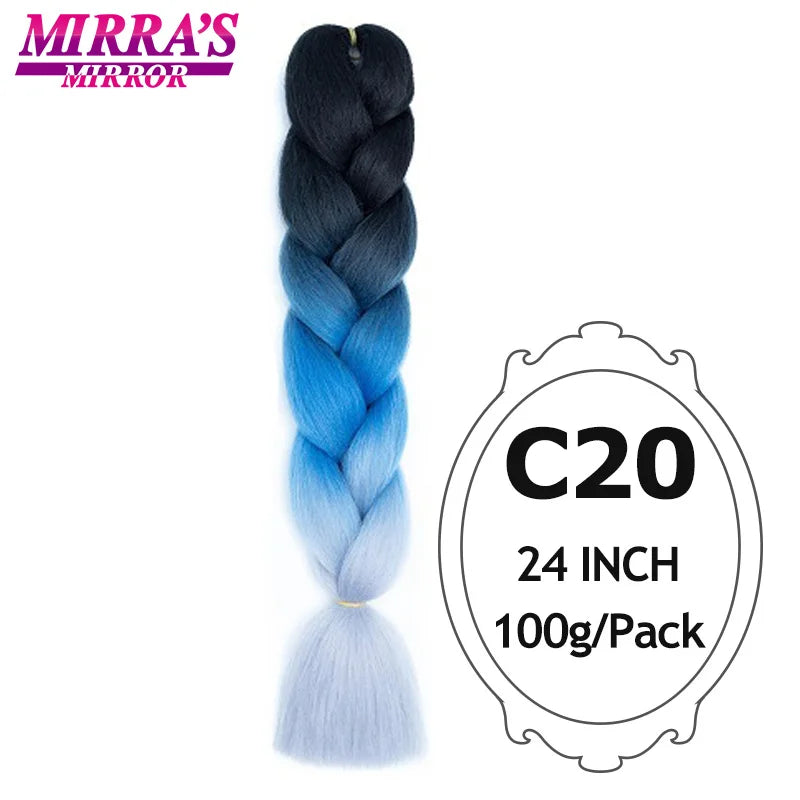 Ombre Braiding Hair Extensions – Kanekalon Synthetic Jumbo Braids 24 Inch | 6 Pcs/Lot