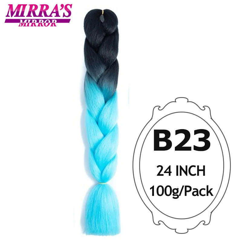 Ombre Braiding Hair Extensions – Kanekalon Synthetic Jumbo Braids 24 Inch | 6 Pcs/Lot