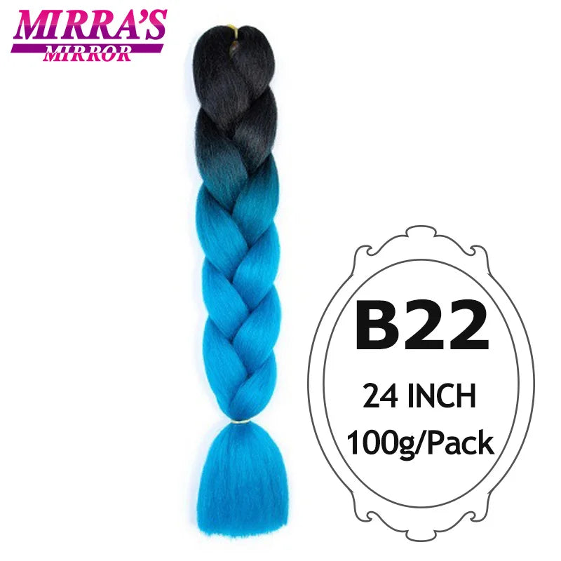 Ombre Braiding Hair Extensions – Kanekalon Synthetic Jumbo Braids 24 Inch | 6 Pcs/Lot