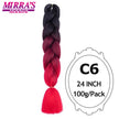 Ombre Braiding Hair Extensions – Kanekalon Synthetic Jumbo Braids 24 Inch | 6 Pcs/Lot