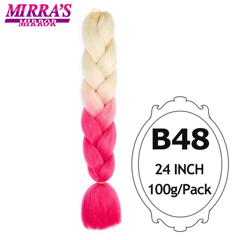 Ombre Braiding Hair Extensions – Kanekalon Synthetic Jumbo Braids 24 Inch | 6 Pcs/Lot