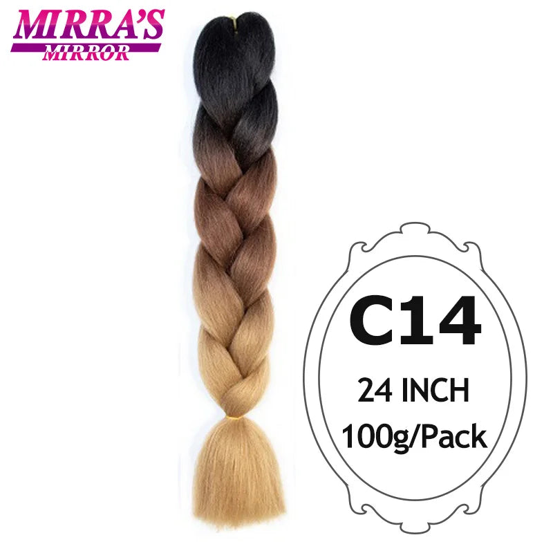 Ombre Braiding Hair Extensions – Kanekalon Synthetic Jumbo Braids 24 Inch | 6 Pcs/Lot