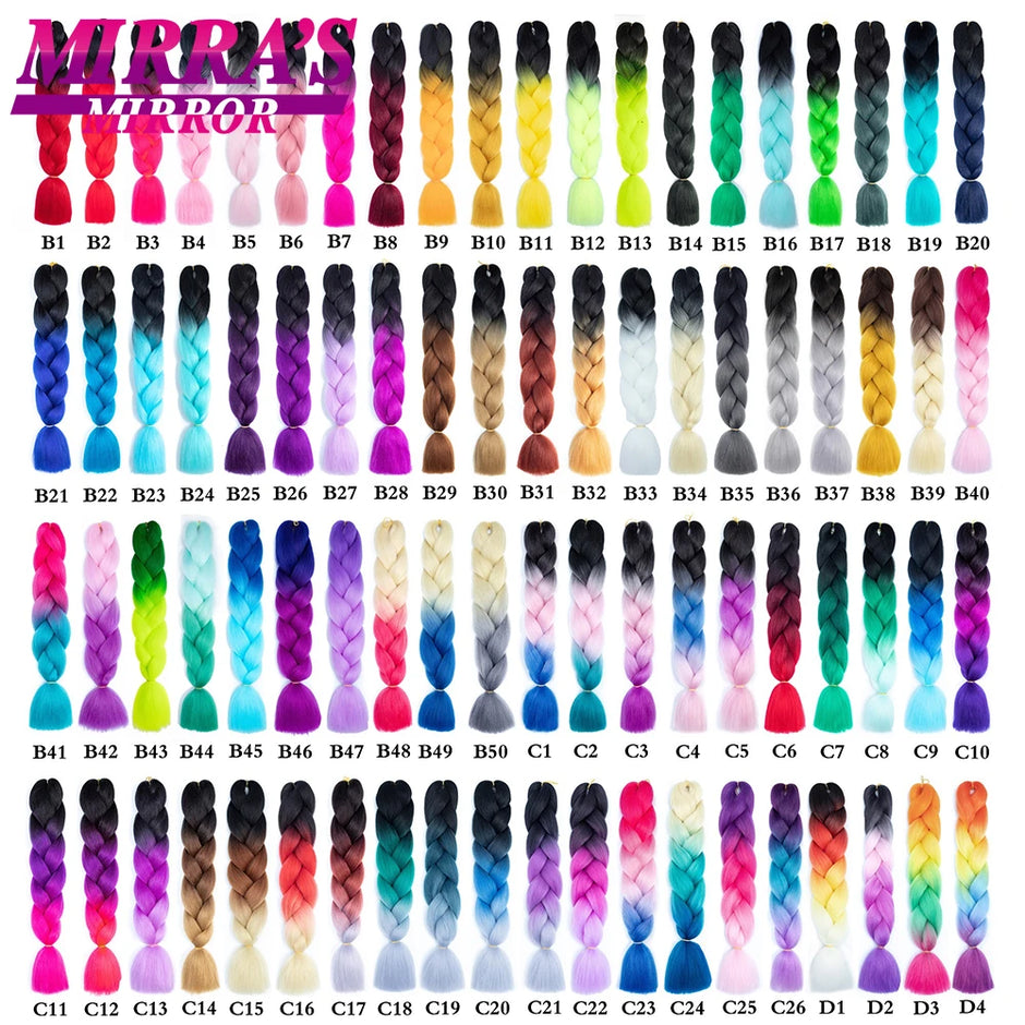 Ombre Braiding Hair Extensions – Kanekalon Synthetic Jumbo Braids 24 Inch | 6 Pcs/Lot