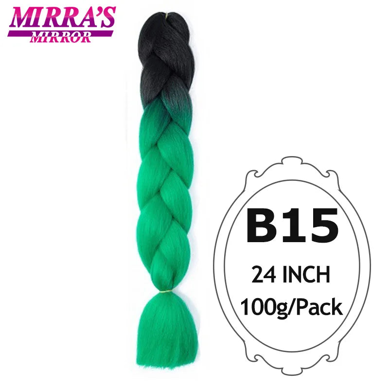 Ombre Braiding Hair Extensions – Kanekalon Synthetic Jumbo Braids 24 Inch | 6 Pcs/Lot