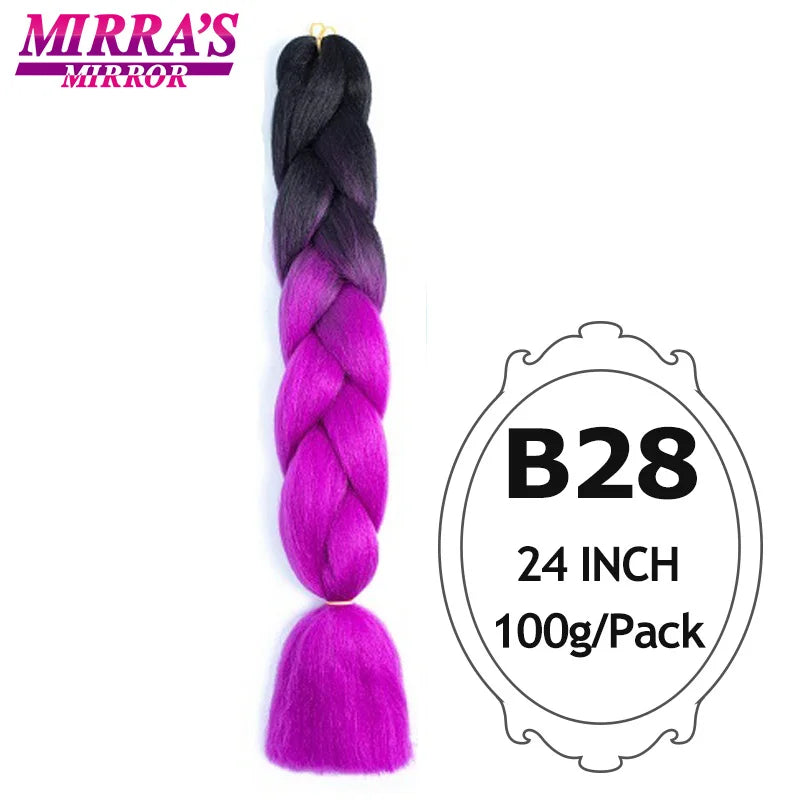 Ombre Braiding Hair Extensions – Kanekalon Synthetic Jumbo Braids 24 Inch | 6 Pcs/Lot