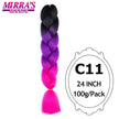 Ombre Braiding Hair Extensions – Kanekalon Synthetic Jumbo Braids 24 Inch | 6 Pcs/Lot