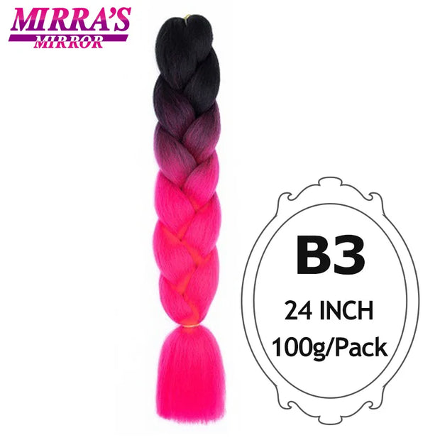 Ombre Braiding Hair Extensions – Kanekalon Synthetic Jumbo Braids 24 Inch | 6 Pcs/Lot