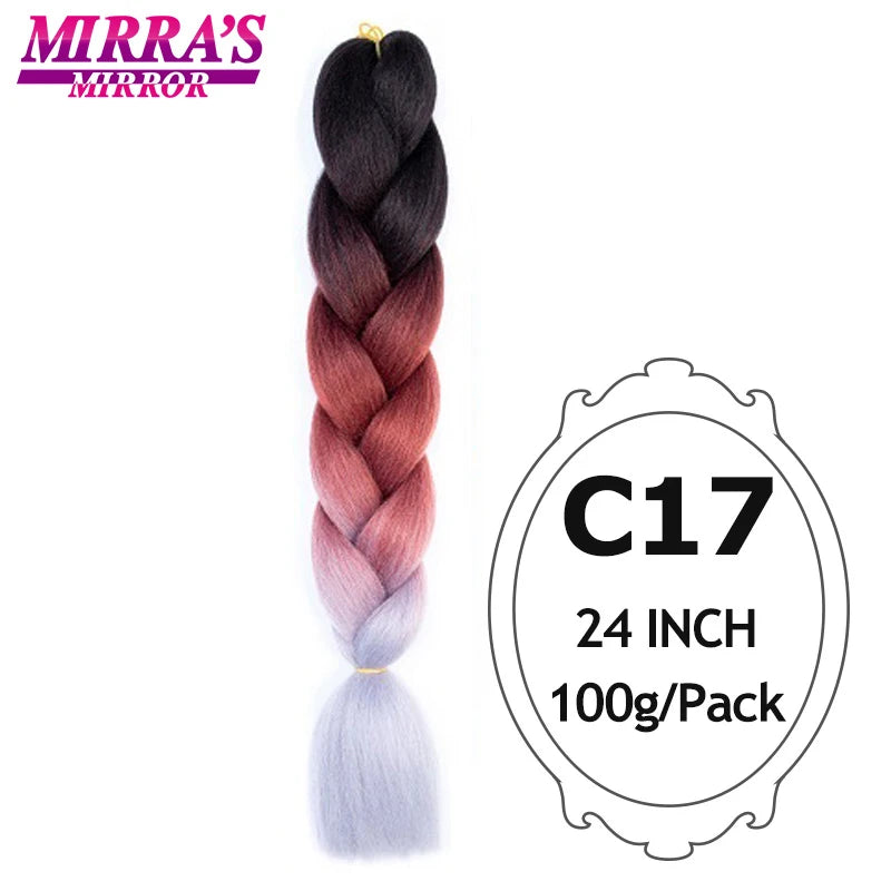 Ombre Braiding Hair Extensions – Kanekalon Synthetic Jumbo Braids 24 Inch | 6 Pcs/Lot