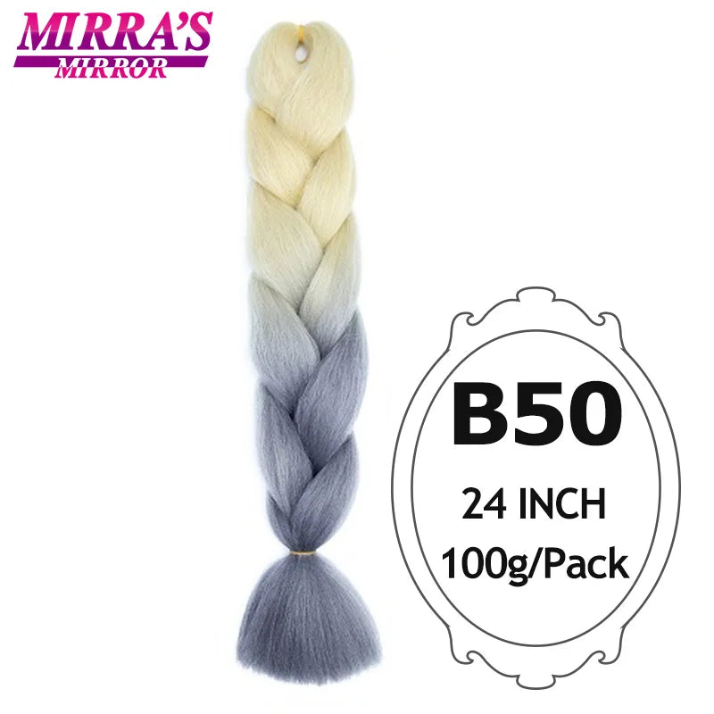 Ombre Braiding Hair Extensions – Kanekalon Synthetic Jumbo Braids 24 Inch | 6 Pcs/Lot