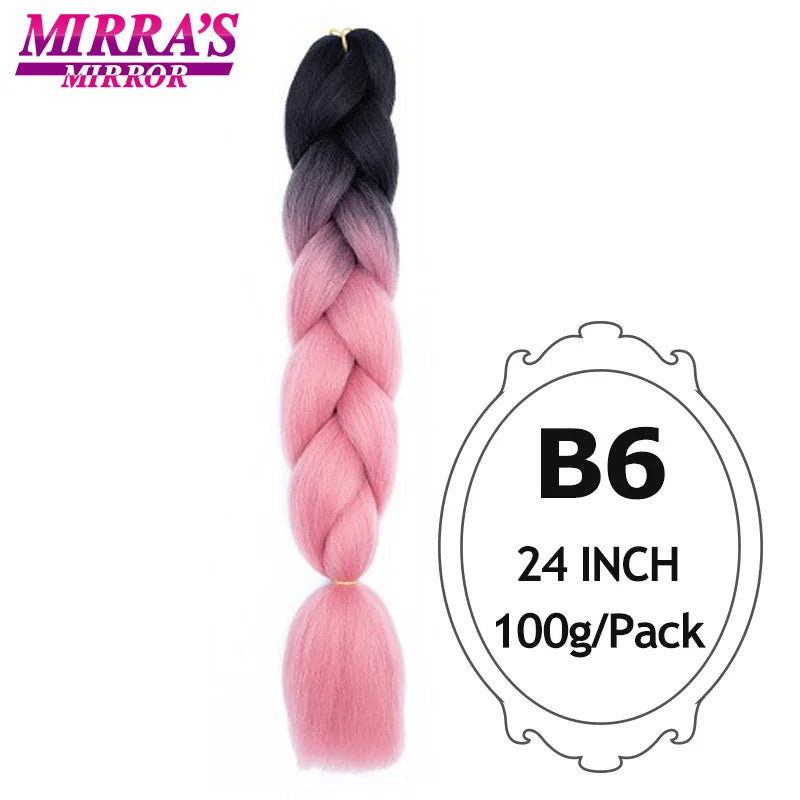 Ombre Braiding Hair Extensions – Kanekalon Synthetic Jumbo Braids 24 Inch | 6 Pcs/Lot