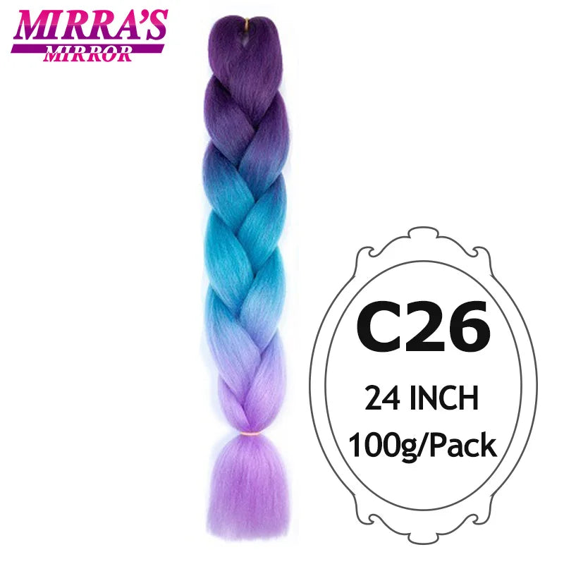 Ombre Braiding Hair Extensions – Kanekalon Synthetic Jumbo Braids 24 Inch | 6 Pcs/Lot