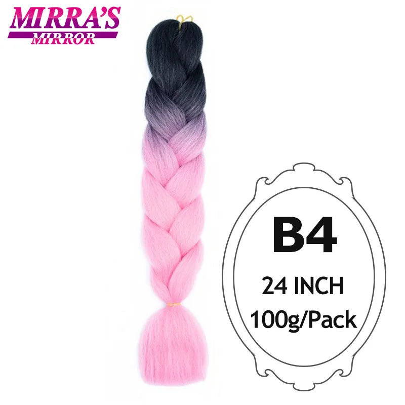 Ombre Braiding Hair Extensions – Kanekalon Synthetic Jumbo Braids 24 Inch | 6 Pcs/Lot