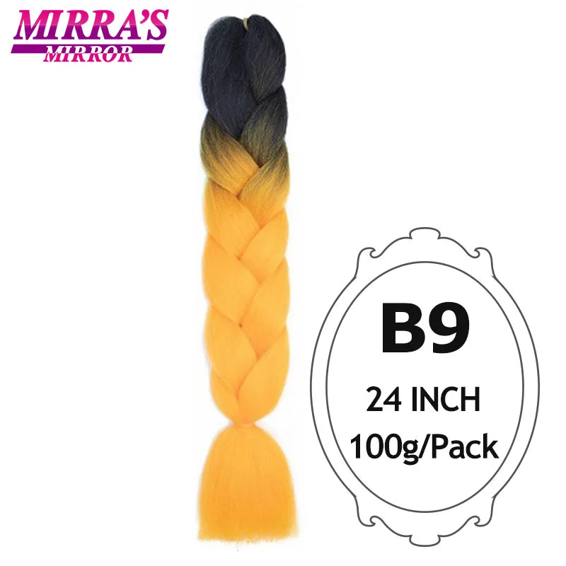 Ombre Braiding Hair Extensions – Kanekalon Synthetic Jumbo Braids 24 Inch | 6 Pcs/Lot