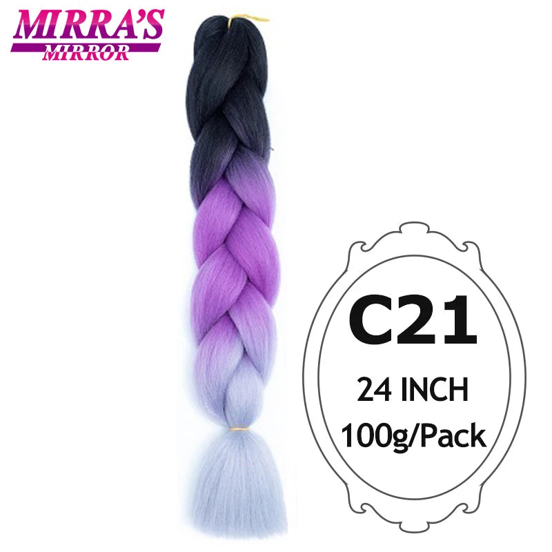 Ombre Braiding Hair Extensions – Kanekalon Synthetic Jumbo Braids 24 Inch | 6 Pcs/Lot