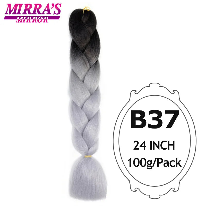 Ombre Braiding Hair Extensions – Kanekalon Synthetic Jumbo Braids 24 Inch | 6 Pcs/Lot