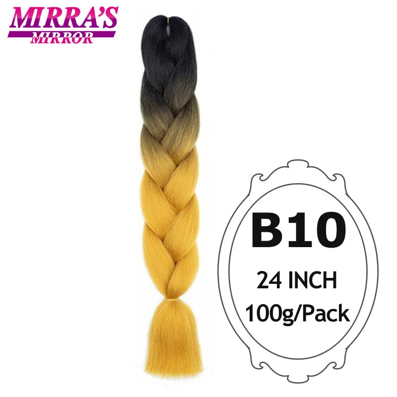Ombre Braiding Hair Extensions – Kanekalon Synthetic Jumbo Braids 24 Inch | 6 Pcs/Lot