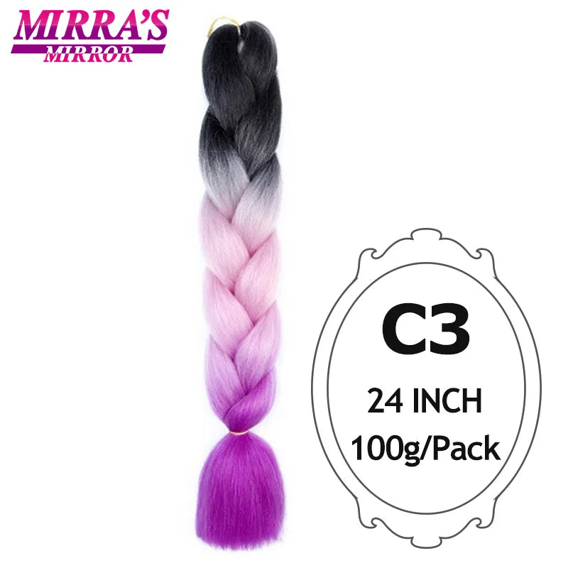 Ombre Braiding Hair Extensions – Kanekalon Synthetic Jumbo Braids 24 Inch | 6 Pcs/Lot
