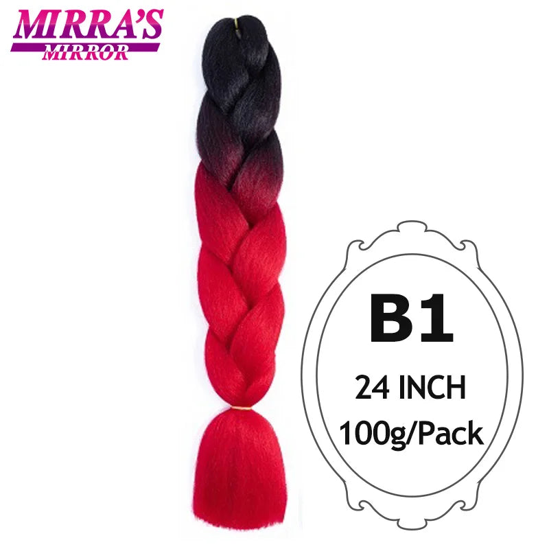 Ombre Braiding Hair Extensions – Kanekalon Synthetic Jumbo Braids 24 Inch | 6 Pcs/Lot