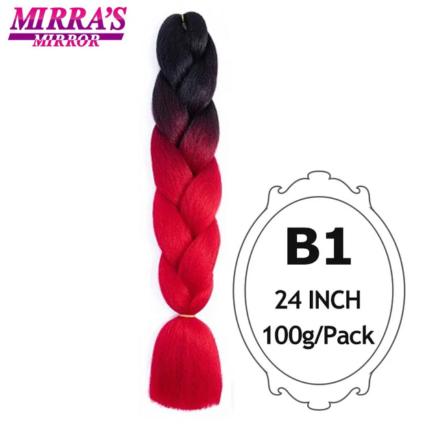 Ombre Braiding Hair Extensions – Kanekalon Synthetic Jumbo Braids 24 Inch | 6 Pcs/Lot