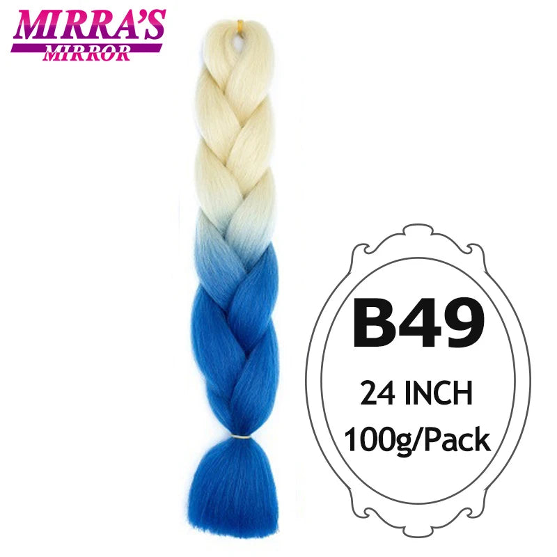 Ombre Braiding Hair Extensions – Kanekalon Synthetic Jumbo Braids 24 Inch | 6 Pcs/Lot