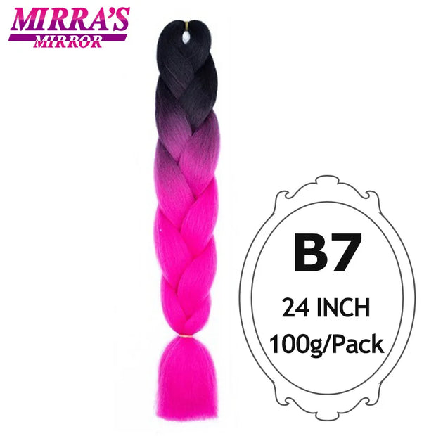 Ombre Braiding Hair Extensions – Kanekalon Synthetic Jumbo Braids 24 Inch | 6 Pcs/Lot