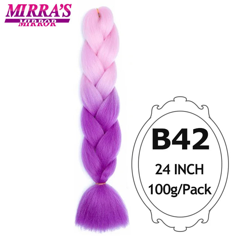 Ombre Braiding Hair Extensions – Kanekalon Synthetic Jumbo Braids 24 Inch | 6 Pcs/Lot