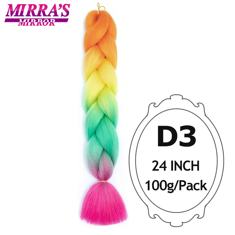 Ombre Braiding Hair Extensions – Kanekalon Synthetic Jumbo Braids 24 Inch | 6 Pcs/Lot