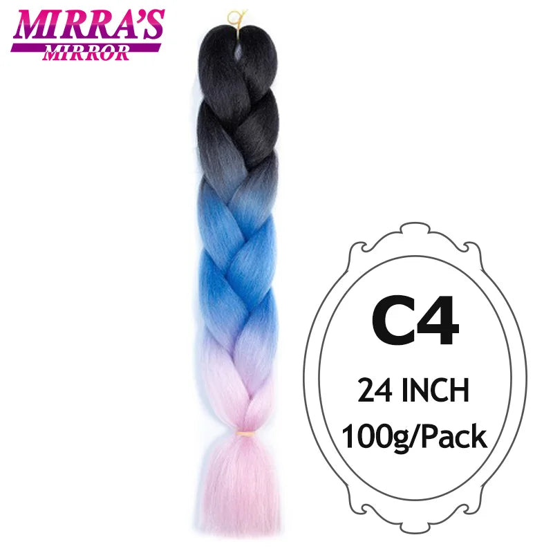 Ombre Braiding Hair Extensions – Kanekalon Synthetic Jumbo Braids 24 Inch | 6 Pcs/Lot