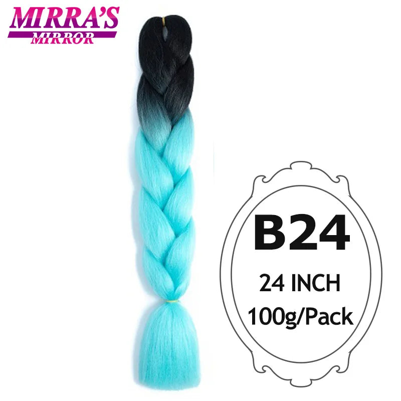 Ombre Braiding Hair Extensions – Kanekalon Synthetic Jumbo Braids 24 Inch | 6 Pcs/Lot