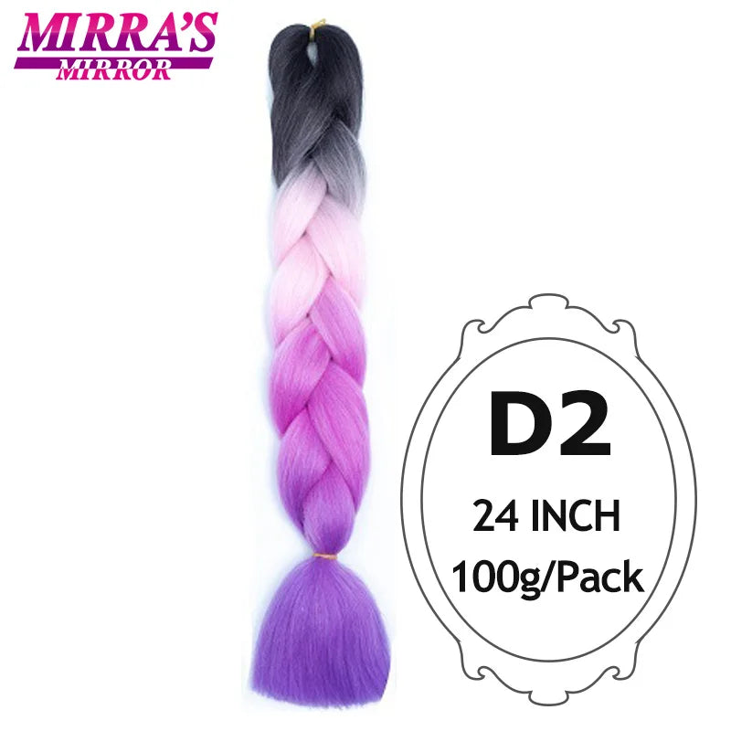 Ombre Braiding Hair Extensions – Kanekalon Synthetic Jumbo Braids 24 Inch | 6 Pcs/Lot