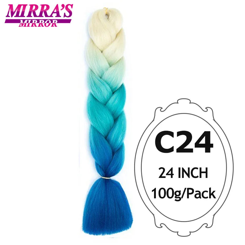 Ombre Braiding Hair Extensions – Kanekalon Synthetic Jumbo Braids 24 Inch | 6 Pcs/Lot