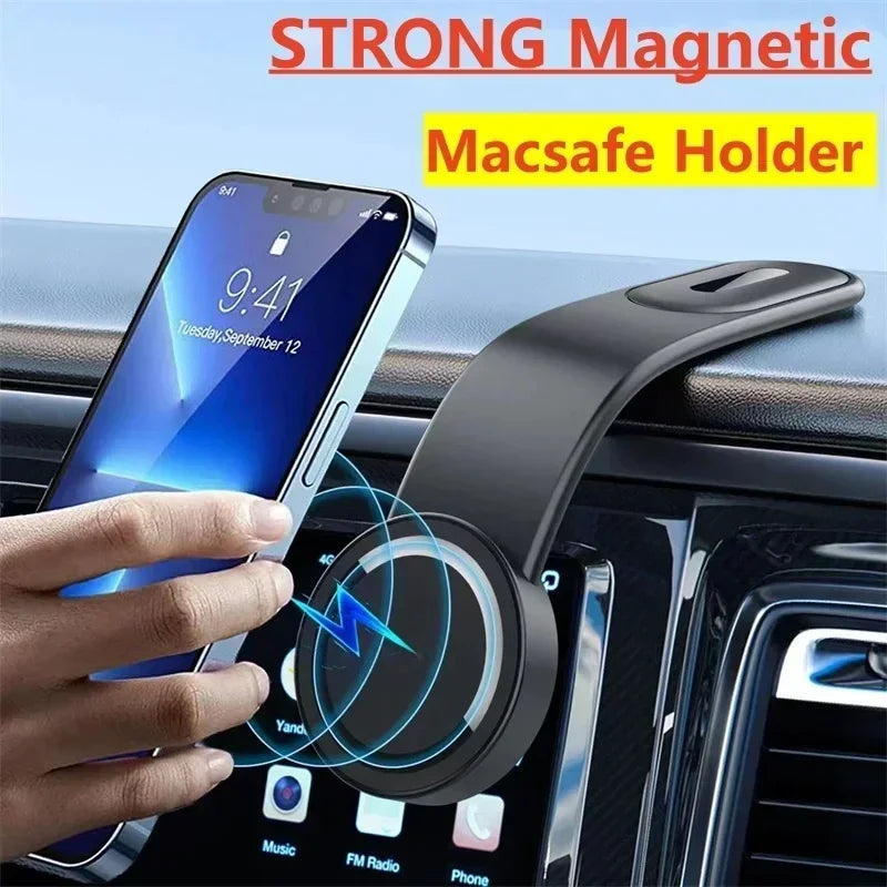 Magnetic Car Phone Holder — MagSafe Compatible Dashboard Mount for iPhone 12-15 Pro Max - Gold Store Business