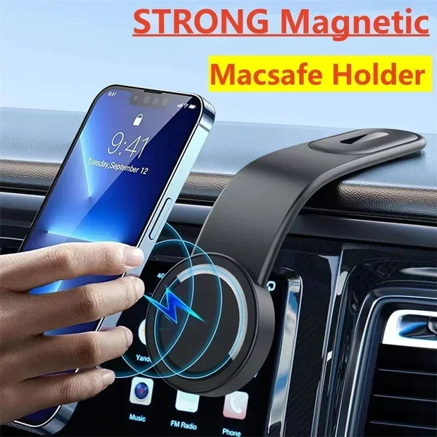 Magnetic Car Phone Holder — MagSafe Compatible Dashboard Mount for iPhone 12-15 Pro Max - Gold Store Business