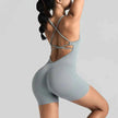 Women's Seamless Yoga Shorts Jumpsuit | Slim-Fit Workout Bodysuit | Quick-Dry Gym & Pilates