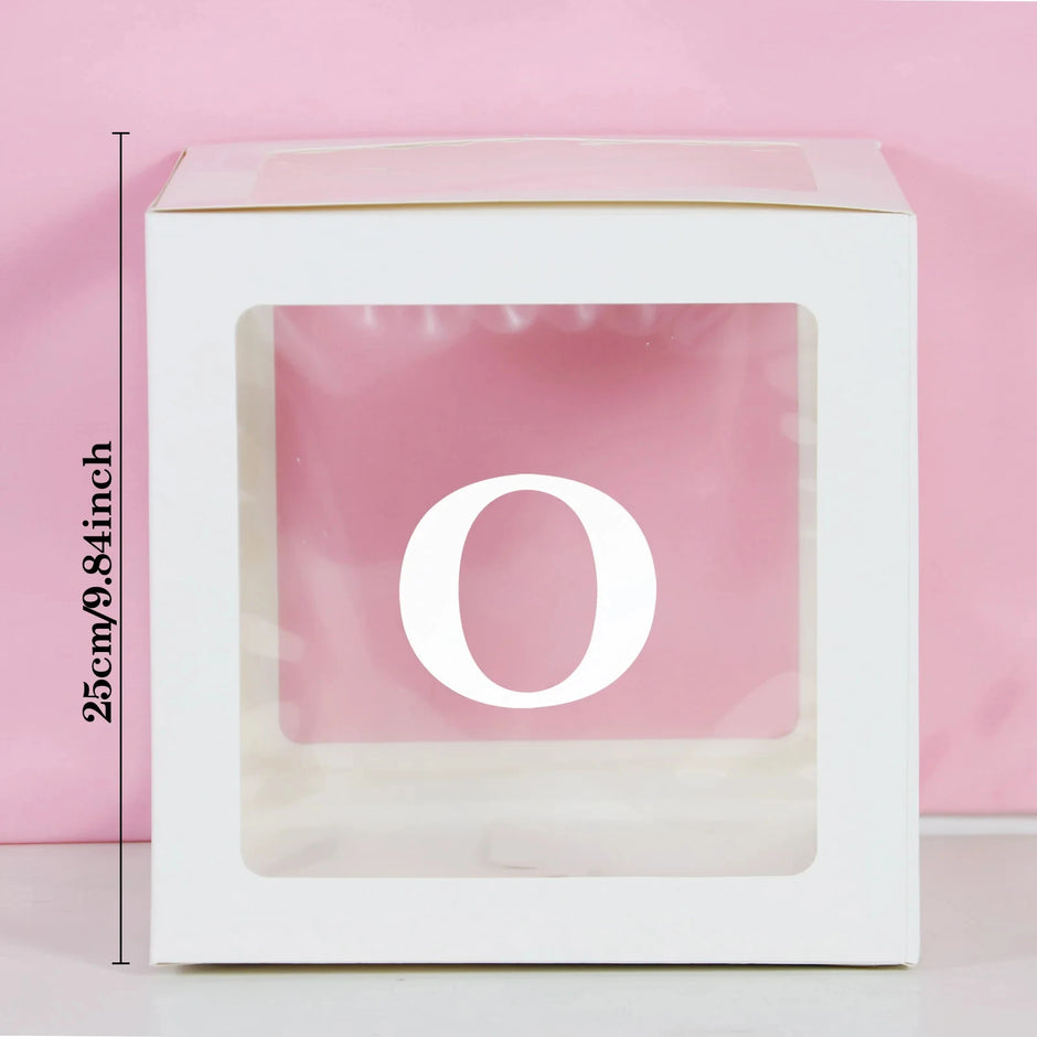 25cm Transparent Letter Gift Box – A-Z Alphabet for Baby Shower, Wedding & Party Decor - Gold Store Business